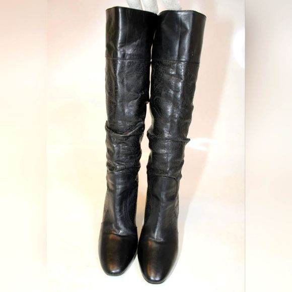 Flash Sale BURBERRY TALL LEATHER STILETTO HEEL BOOTS. VINTAGE EXCELLENT. RARE! - Picture 6 of 16